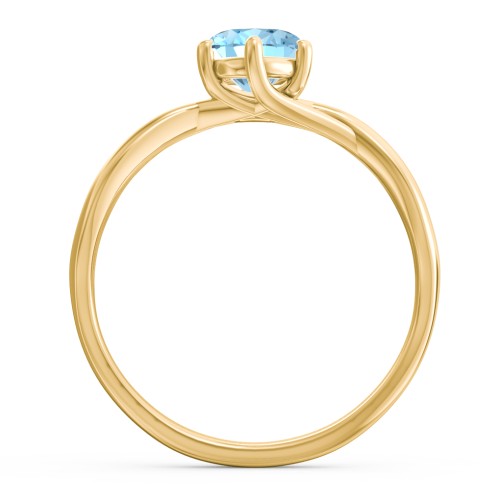 Passion Twist Ring – 18K Gold Plated Silver with Blue Topaz