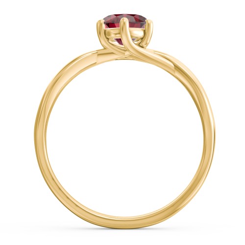 Passion Twist Ring – 18K Gold Plated Silver with Red Premium Zirconia