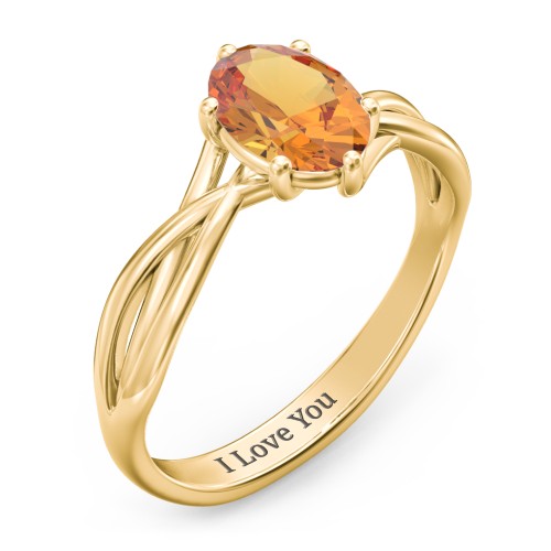 Passion Twist Ring – 18K Gold Plated Silver with Citrine
