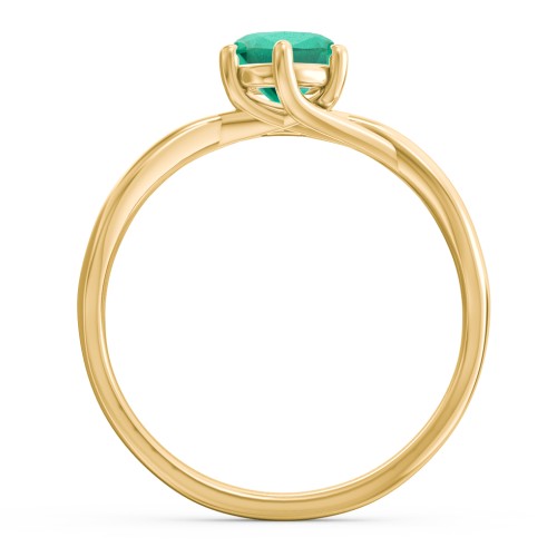 Passion Twist Ring – 18K Gold Plated Silver with Emerald