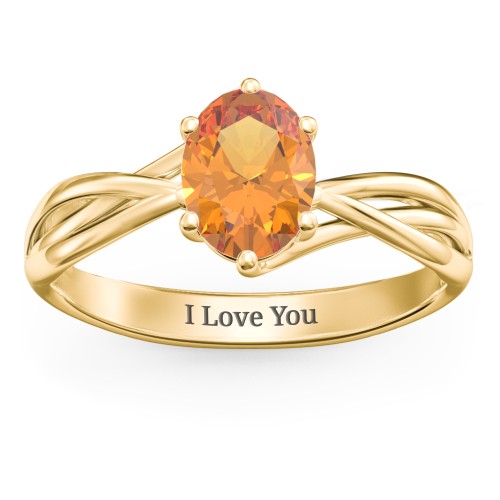 Passion Twist Ring – 18K Gold Plated Silver with Citrine