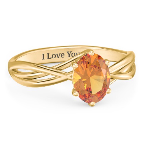 Passion Twist Ring – 18K Gold Plated Silver with Citrine