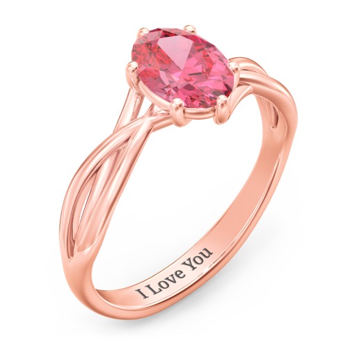Passion Twist Ring – 10K Rose Gold with Fancy Pink Premium Zirconia