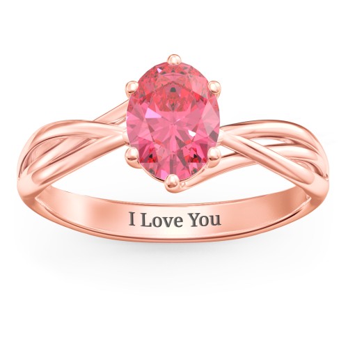 Passion Twist Ring – 10K Rose Gold with Fancy Pink Premium Zirconia