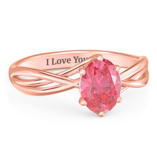 Passion Twist Ring – 10K Rose Gold with Fancy Pink Premium Zirconia