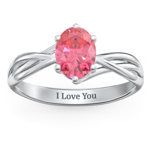 Passion Twist Ring – Sterling Silver with Fancy Pink Premium Zirconia