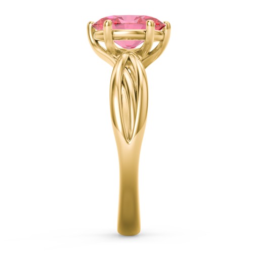 Passion Twist Ring – 10K Yellow Gold with Fancy Pink Premium Zirconia
