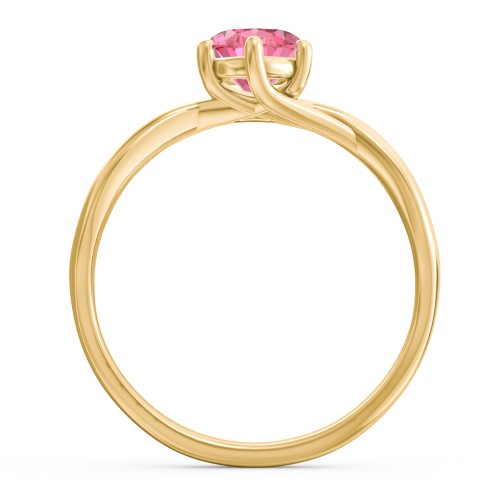 Passion Twist Ring – 10K Yellow Gold with Fancy Pink Premium Zirconia