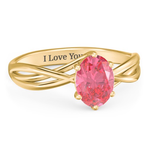 Passion Twist Ring – 10K Yellow Gold with Fancy Pink Premium Zirconia