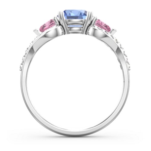 Hearts United Gemstone Ring with Accents