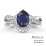 Oval Cut Gemstone Ring with Twisted Band and Accents – 10K Rose Gold with White Premium Zirconia and Fancy Blue Premium Zirconia