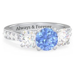 Majestic 3 Stone Eternity Ring with Accents