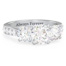 Majestic 3 Stone Eternity Ring with Accents