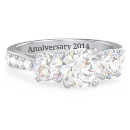 Majestic 3 Stone Eternity Ring with Accents