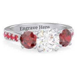 Majestic 3 Stone Eternity Ring with Accents