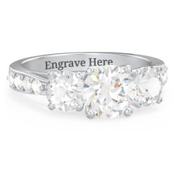 Majestic 3 Stone Eternity Ring with Accents