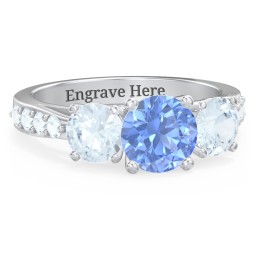 Majestic 3 Stone Eternity Ring with Accents