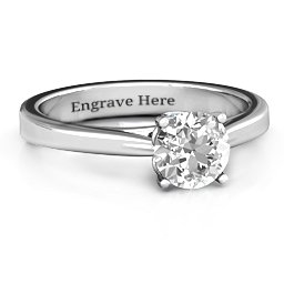 Royal Tulip Ring with Bezel Collar Stone in 925 Sterling Silver