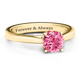Royal Tulip Ring with Bezel Collar Stone