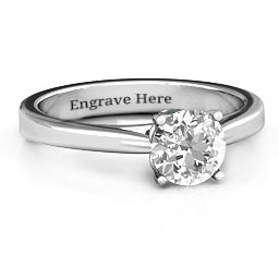 Royal Tulip Ring with Bezel Collar Stone in 925 Sterling Silver with White Premium Zirconia and Alexandrite
