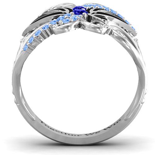 Glimmering Butterfly Ring – Sterling Silver with Blue Sapphire and Fancy Blue Premium Zirconia