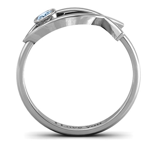 Classic Fish Ring – Sterling Silver with Aquamarine