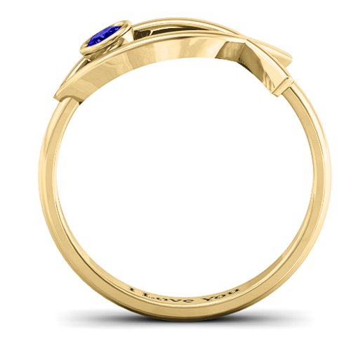 Classic Fish Ring – 10K Yellow Gold with Blue Sapphire