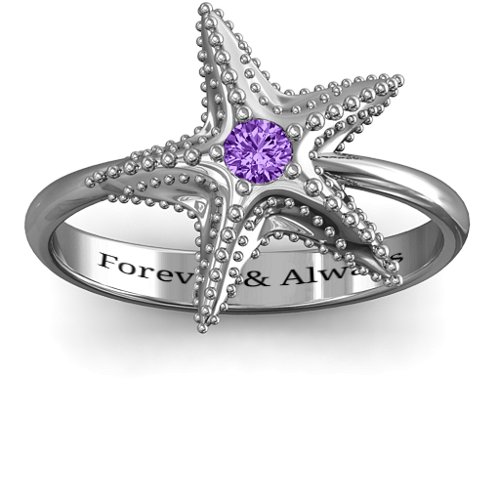 Starfish Ring – Sterling Silver with Amethyst