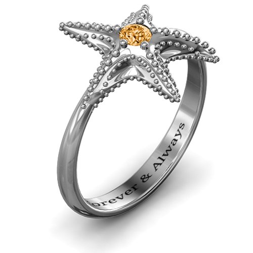Starfish Ring – Sterling Silver with Citrine
