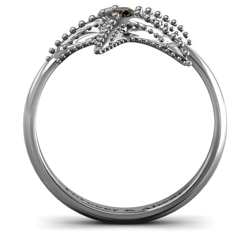 Starfish Ring – Sterling Silver with Smokey Quartz