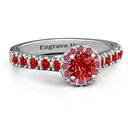 Graceful Shine Vintage Ring in 925 Sterling Silver with Garnet and Red Premium Zirconia