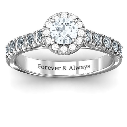 Graceful Shine Vintage Ring – Sterling Silver with Cubic Zirconia and White Premium Zirconia