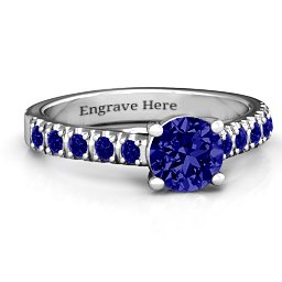 Vintage Diana Ring in 925 Sterling Silver with Blue Sapphire
