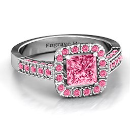 Brilliant Princess Ring with Profile Accents
