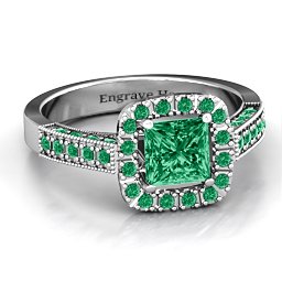Brilliant Princess Ring with Profile Accents