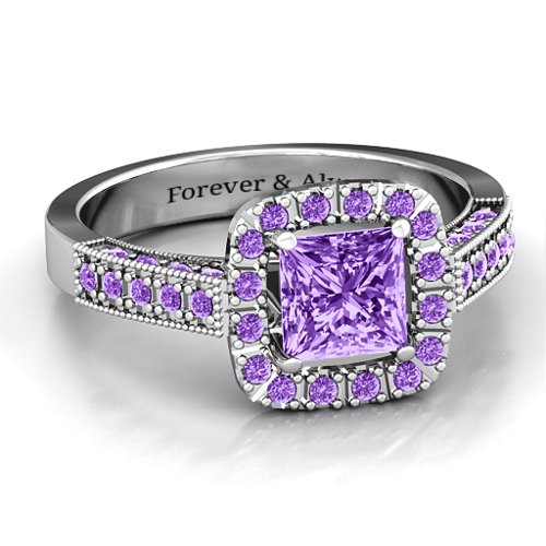 Brilliant Princess Ring with Profile Accents
