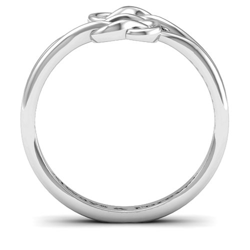Tangled Hearts Infinity Ring – 10K White Gold