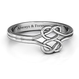 Tangled Hearts Infinity Ring in 925 Sterling Silver