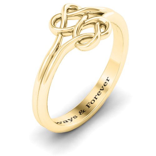 Tangled Hearts Infinity Ring – 10K Yellow Gold