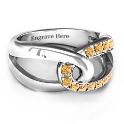 Infinity Embrace Ring in 925 Sterling Silver with Citrine