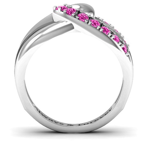 Infinity Embrace Ring – Sterling Silver with Pink Tourmaline