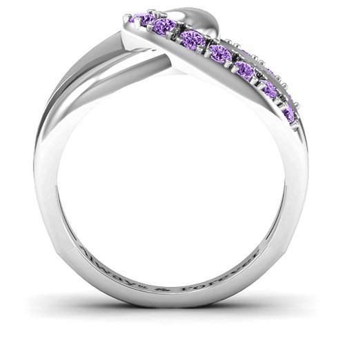 Infinity Embrace Ring – Sterling Silver with Amethyst