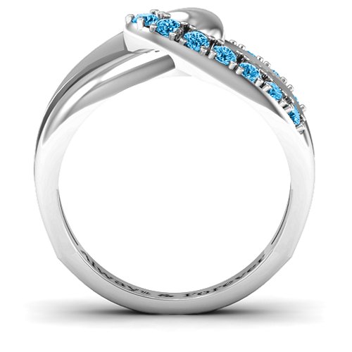 Infinity Embrace Ring – Sterling Silver with Blue Topaz