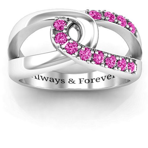Infinity Embrace Ring – Sterling Silver with Pink Tourmaline