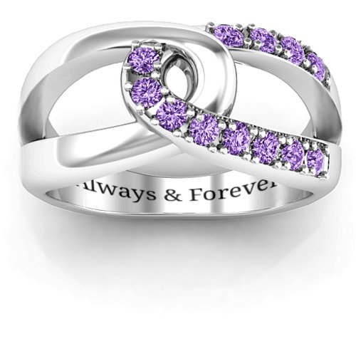 Infinity Embrace Ring – Sterling Silver with Amethyst