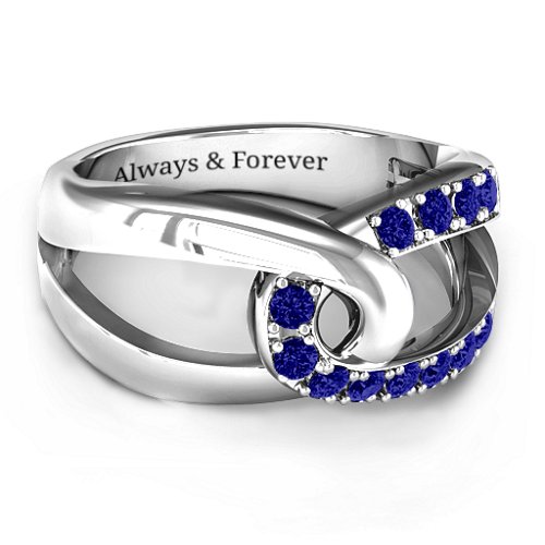 Infinity Embrace Ring – Sterling Silver with Blue Sapphire