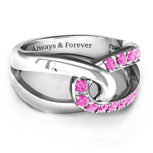 Infinity Embrace Ring – Sterling Silver with Pink Tourmaline