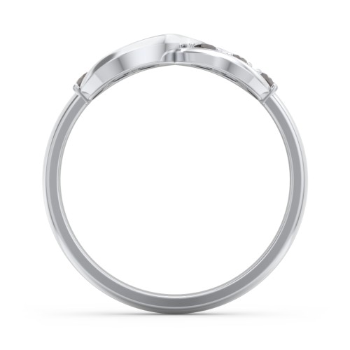 Engravable Infinity Ring with Birthstones