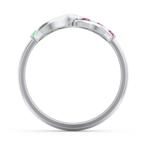 Engravable Infinity Ring with Birthstones