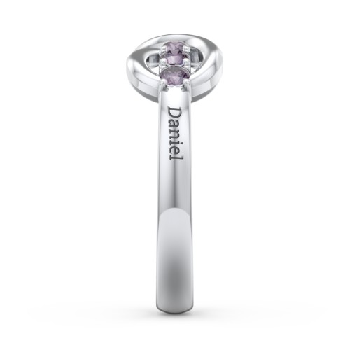 Engravable Infinity Ring with Birthstones – Sterling Silver with Alexandrite